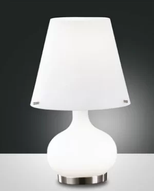 Image of Ade Table Lamp with Round Tapered Shade White Glass, G9