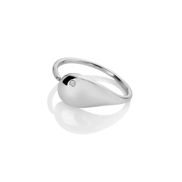 Image of Hot Diamonds Sterling Silver Tide Ring DR281/S Size: Size S