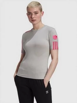 Image of Adidas Originals 3D Trefoil T-Shirt - Grey/Pink