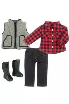 Image of Sophia's18" Doll Checked Shirt, Country Gilet & Jeggings with Boots