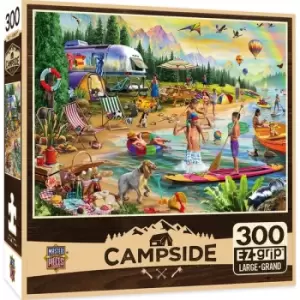 Image of Masterpieces Puzzle Campside Day at the Lake EZ Grip Puzzle 300 piece Jigsaw puzzle