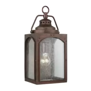 Image of Randhurst Outdoor 1 Light Medium Wall Lantern, Copper Oxide, IP44, E27