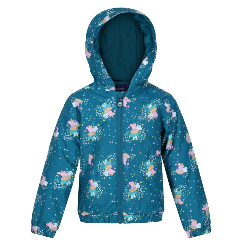 Image of Baby waterproof hooded jacket Regatta Peppa Pig Vert Unisex 2/3 ans