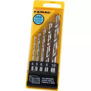 Image of Famag - 8PCS HSS-Ground Brad Point Drill Bits Set in Plastic Case, 1594838
