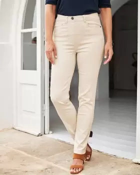 Image of Cotton Traders Womens Esme Slim Fit Straight Leg Stretch Jeggings in Cream