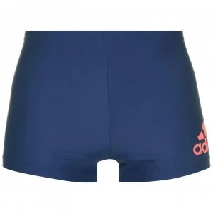 Image of adidas adidas Mens Badge Fitness Swim Boxer Trunks - Indigo/red