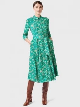 Image of Hobbs Printed Shirt Dress - Green/Multi