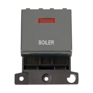 Image of Click Scolmore MiniGrid 20A Double-Pole Ingot & Neon Boiler Switch Black Nickel - MD023BN-BL