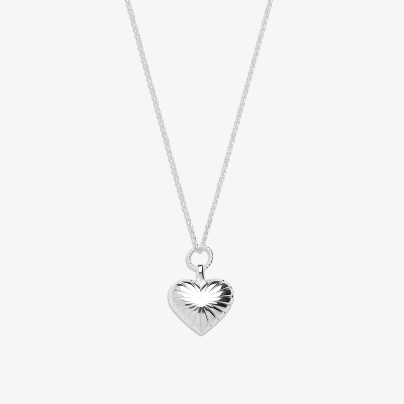 Image of Simply Silver Sterling Silver 925 Ridged Heart Pendant Jewellery Sets One Size Silver 71577611000