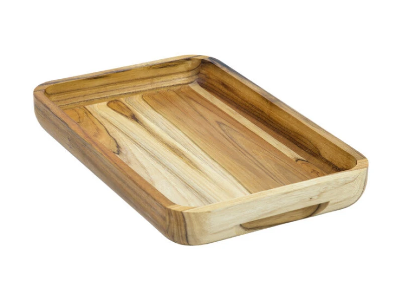 Image of Stolf Rectangular Teak Wooden Serving Platter Board 39.5 x 26cm Natural unisex