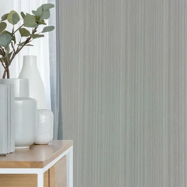 Image of Superfresco Easy - Glitter Stria Textured Plain Silver Wallpaper - Silver