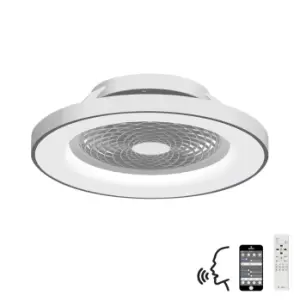 Image of Tibet LED Dimmable Ceiling Light & 35W DC Fan, Remote Control, APP & Alexa/Google Voice Control, Silver