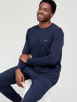 Image of BOSS Bodywear Mix & Match Lounge Long Sleeve T-Shirt - Navy Size M Men