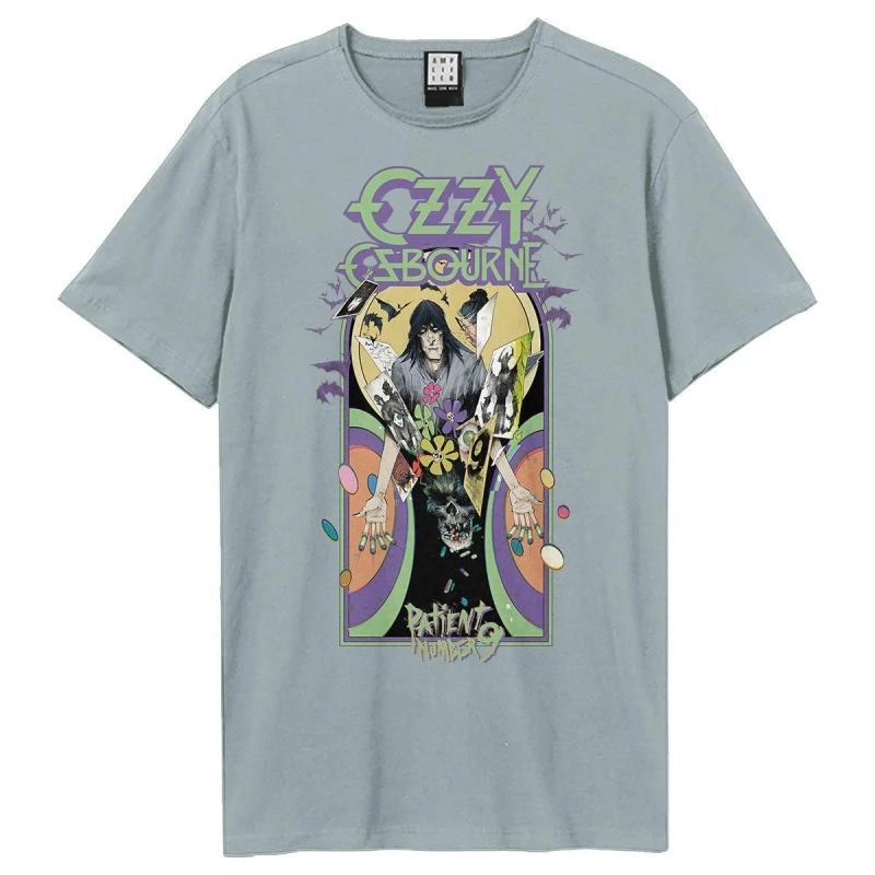 Image of Amplified Amplified Men Bounty No9 Ozzy Osbourne T-Shirt in Pale Blue Size: X-Small Pale Blue XS Male 5063574137522