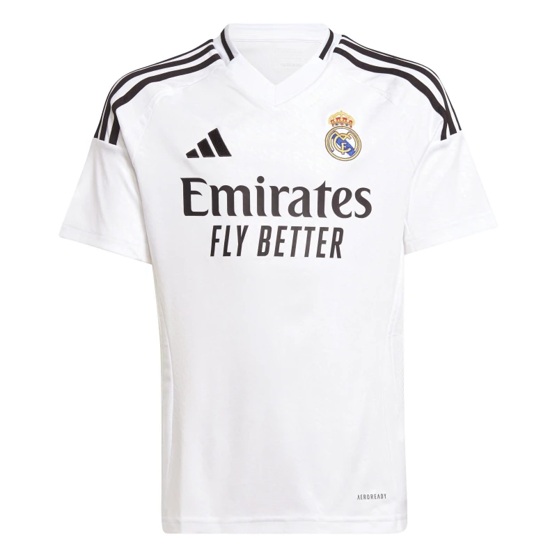 Image of adidas Real Madrid Junior 24/25 Home Stadium Replica Shirt -white, White, Size 15-16 Years White W1MW0 Unisex 15-16 YEARS