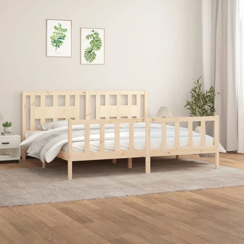 Image of VIDAXL Bed Frame without Mattress Solid Wood Pine 200x200cm vidaXL 3188186
