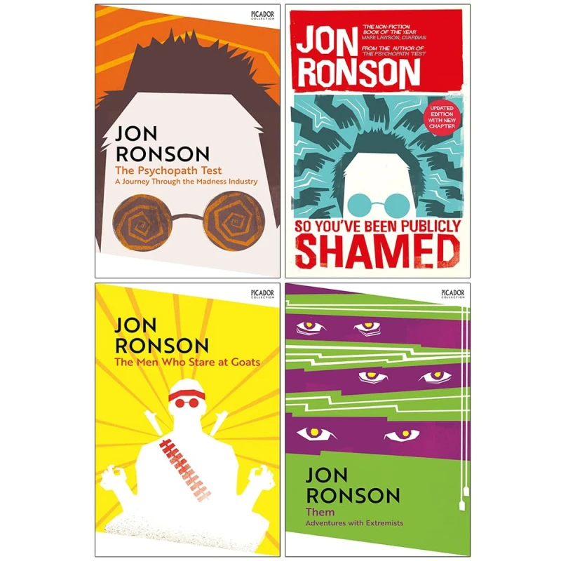 Image of Jon Ronson 4 Books Bundle Collection Set (The Psychopath Test, So You've Been Publicly Shamed) Jon Ronson Books