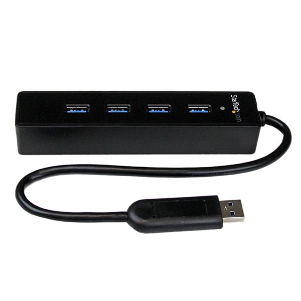 Image of StarTech 4 Port Portable SuperSpeed USB 3.0 Hub with Built in Cable