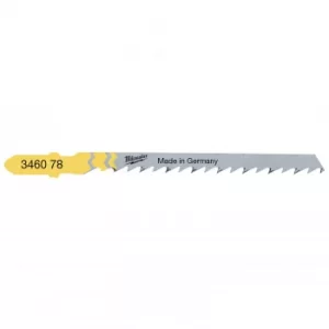 Image of Milwaukee T244D Wood and Plastic Curve Cutting Jigsaw Blades Pack of 5