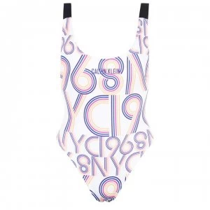 Image of Calvin Klein Intense Power Print Swimsuit - Multi 0K9