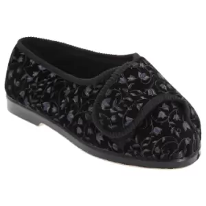 Image of GBS Nola Extra Wide Fit Ladies Slipper / Womens Slippers (3 UK) (Black)