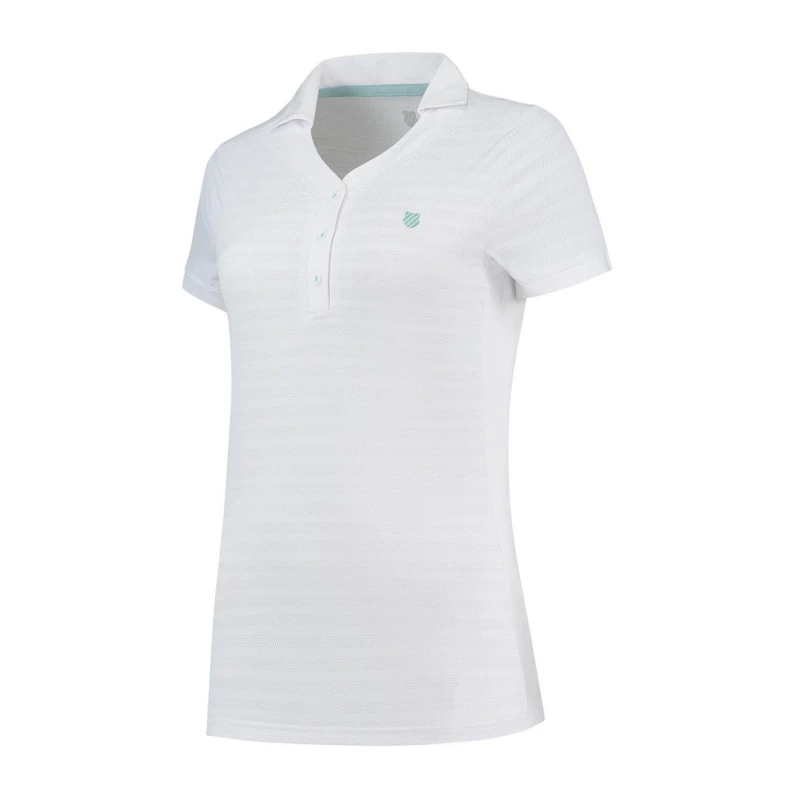 Image of K Swiss Short Sleeve Polo Shirt Womens - White White 8
