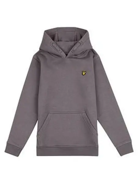 Image of Lyle & Scott Boys Classic Oth Hoody Fleece - Castlerock - Grey, Size 7-8 Years Grey VK2H0 Unisex 7-8 YEARS