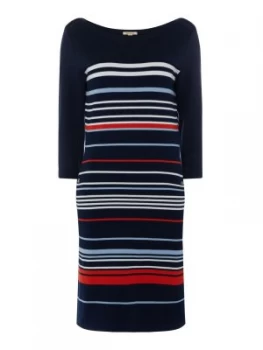 Image of Barbour Long Sleeve Striped Whitby Dress Multi Coloured