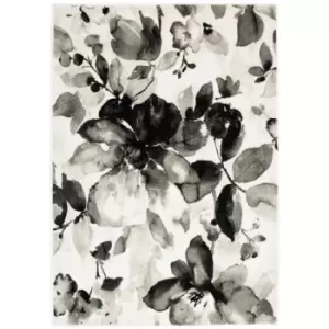 Image of Origins Watercolour Rug Floral Grey 80 x 150cm