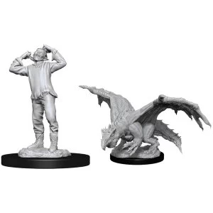 Image of D&D Nolzur's Marvelous Unpainted Miniatures (W11) Green Dragon Wyrmling & Afflicted Elf
