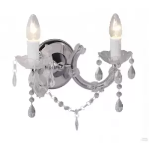 Image of Zumaline Lighting - Zumaline Magnolia Candle Wall Lamp, Clear, 2x E14