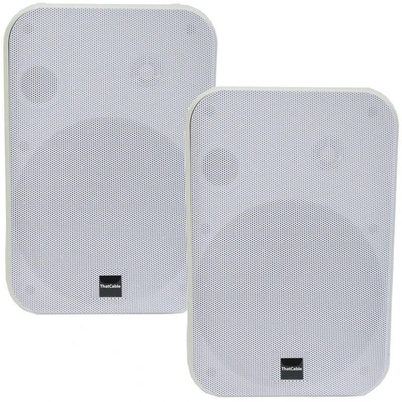 Image of Loops 2x 6.5" 200W Moisture Resistant Stereo Loud Speakers 8Ohm White Wall Mounted White unisex