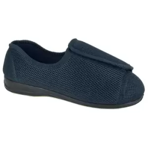 Image of Sleepers Unisex Adult Terry Extra Wide Slippers (9 UK) (Navy Blue)