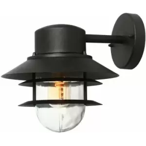 Image of Loops - Outdoor IP44 Wall Light Sconce Black LED E27 60W Bulb Outside External d00303