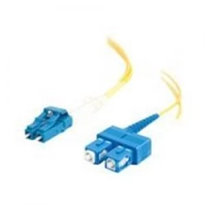 Image of C2G 5m LC-SC 9/125 OS1 Duplex Singlemode PVC Fibre Optic Cable (LSZH) - Yellow