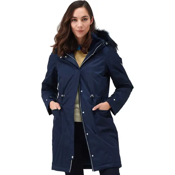 Image of Regatta Womens Lellani Waterproof Insulated Parka Coat 10 - Bust 34' (86cm) NAVY RWP374-540-10