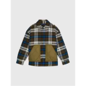 Image of Tommy Hilfiger Tommy Tartan Nylon Mix Overshirt - Green