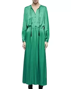 Image of The Kooples Long Sleeve Tassel Maxi Dress