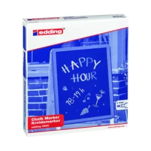 Image of Edding 4090 Chalk Markers Chisel Tip White( Pack of 5) 4-4090-5049