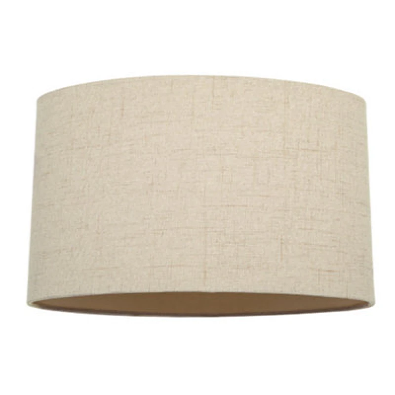 Image of Happy Homewares Contemporary And Sleek Taupe Stitched Effect Linen Fabric Oval Lamp Shade