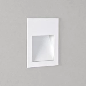 Image of LED 1 Light Outdoor Small Recessed Square Marker Wall Light White IP65