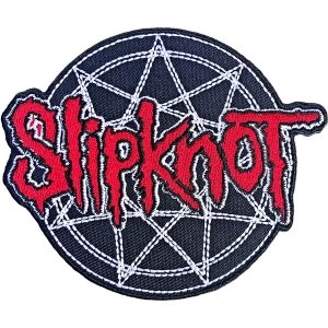 Image of Slipknot - Red Logo Over Nonogram Standard Patch