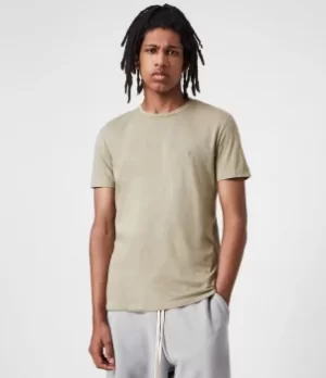 Image of AllSaints Mens Tonic Crew T-Shirt, Jasper Green, Size: S