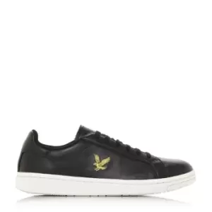 Image of Lyle and Scott Cormack Logo Embroidered Trainers - Black