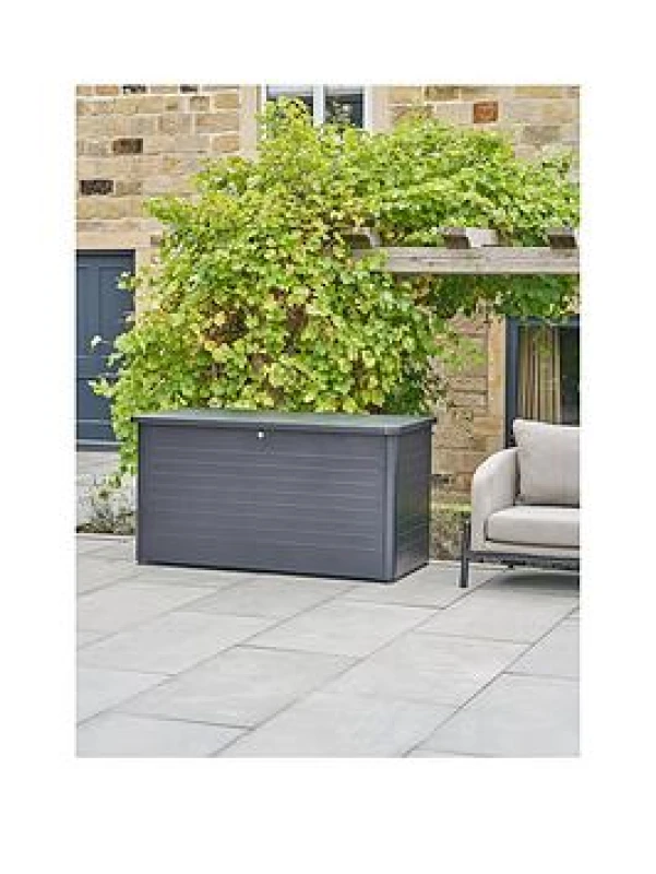 Image of Pacific Rhode Island Large Galvanised Steel Cushion Box Anthracite, Black 18-Y-002-ANT-L