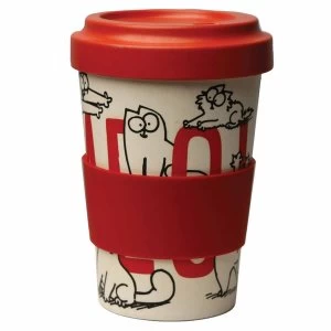 Image of Simons Cat Reusable Screw Top Bamboo Composite Travel Mug