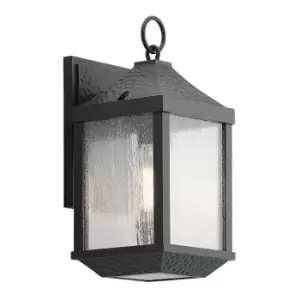 Image of Outdoor IP44 1 Bulb Wall Light Lantern Distressed Black LED E27 60W d01817