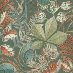 Image of Belgravia Decor Eden Leaf Green Wallpaper
