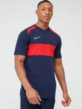 Image of Nike Academy Gx Short Sleeved Tee - Navy/Red