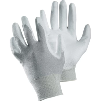 Image of 811 Tegera ESD Palm-side Coated Grey/White Gloves - Size 6
